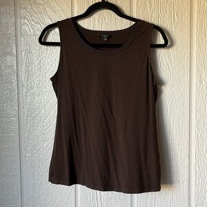 Talbots Fitted Sleeveless Tank Top - Chocolate Brown